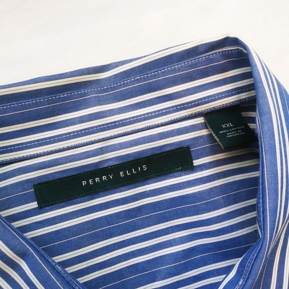 Perry Ellis Dress Shirt Bay Blue - Picture 3 of 10